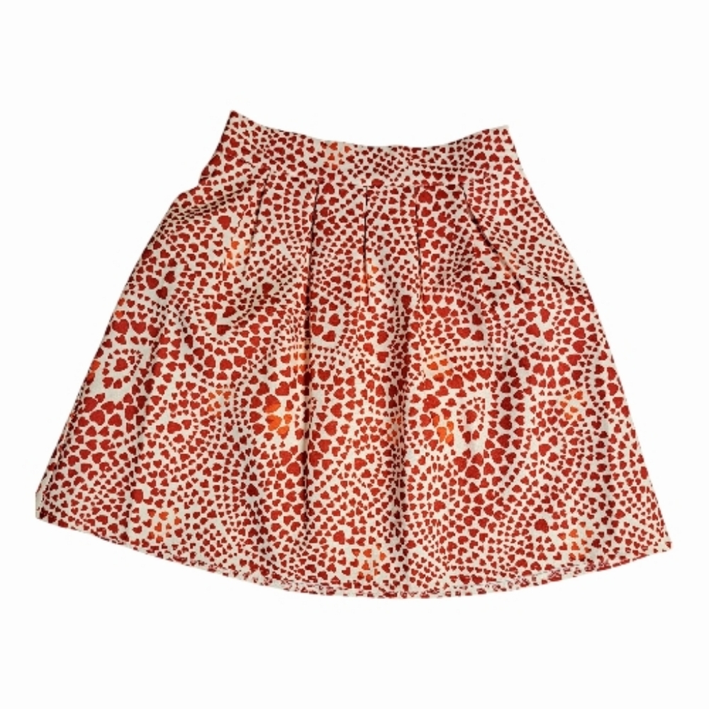 Molly Bracken Skater Skirt Red-white Hearts